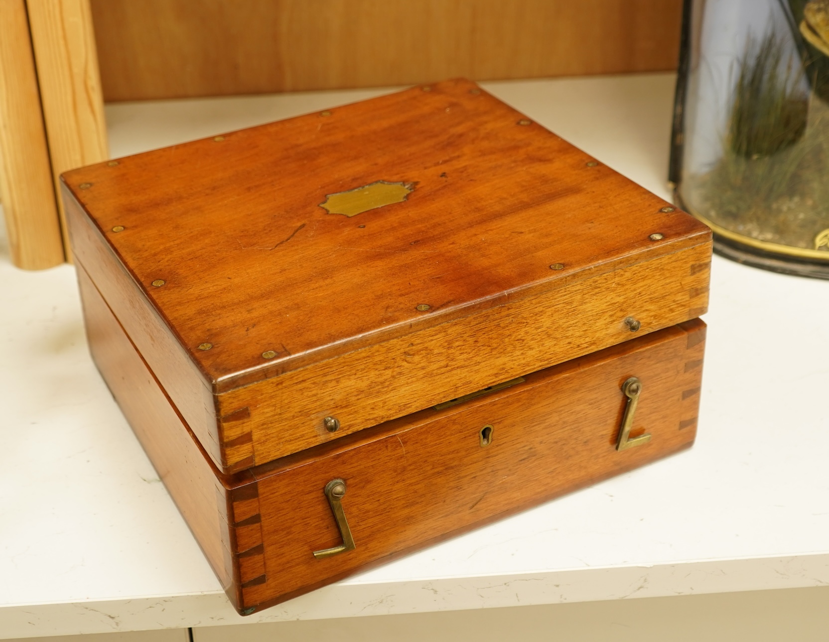 A G.W. Heath 'Hezzanith' sextant, cased, with certificate of observation to the interior, 27cm wide